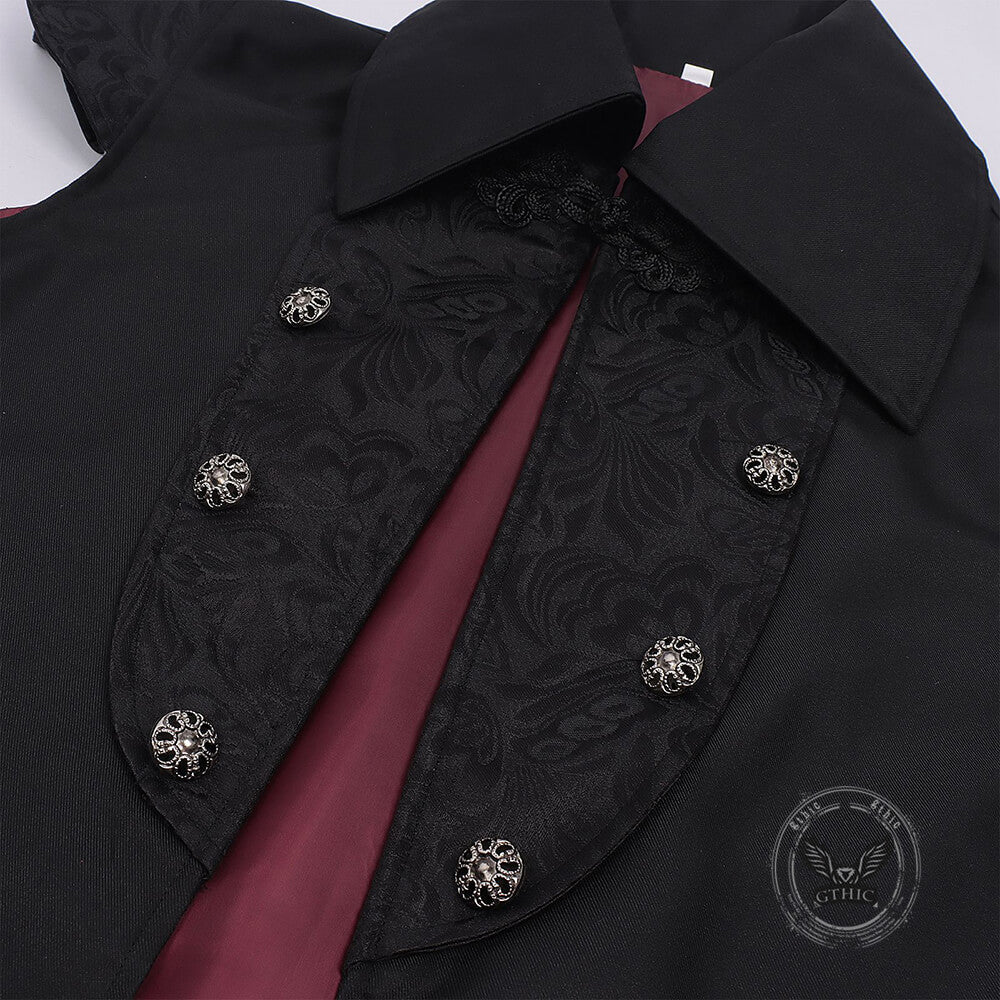 Gothic Dark Vampire-Style Long Trench Costume