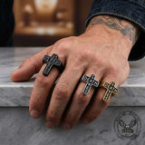 Gothic Death Saves Cross Stainless Steel Ring