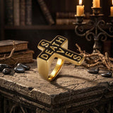 Gothic Death Saves Cross Stainless Steel Ring