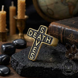 Gothic Death Saves Cross Stainless Steel Ring