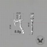 Gothic Demon Axe Sterling Silver Skull Pendant