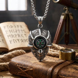 Gothic Demon Eye Compass Skull Stainless Steel Pendant