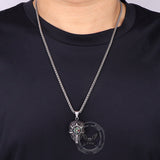 Gothic Demon Eye Compass Skull Stainless Steel Pendant | Gthic.com