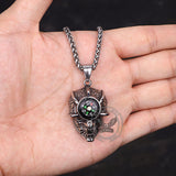 Gothic Demon Eye Compass Skull Stainless Steel Pendant | Gthic.com