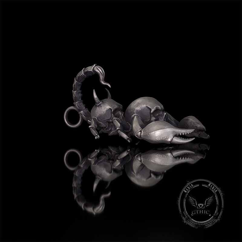 Gothic Demon Scorpion Sterling Silver Skull Pendant | Gthic.com