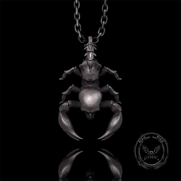 Gothic Demon Scorpion Sterling Silver Skull Pendant | Gthic.com