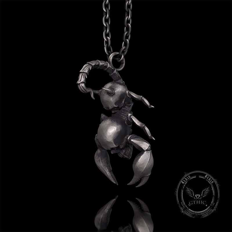 Gothic Demon Scorpion Sterling Silver Skull Pendant | Gthic.com