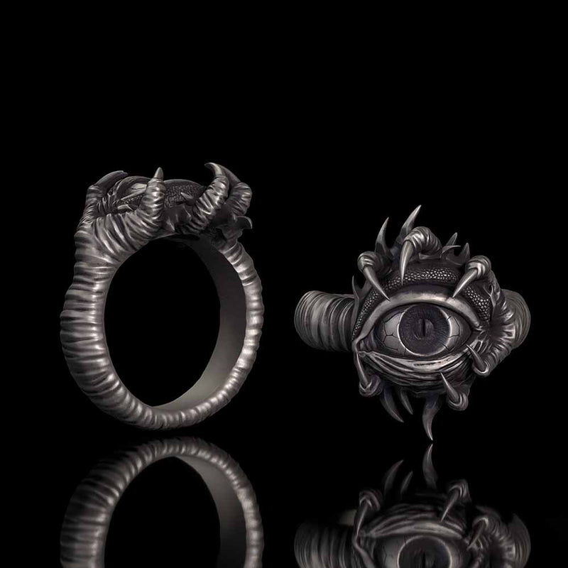 Gothic Devil's Eye Claw Biker Sterling Silver Ring – GTHIC