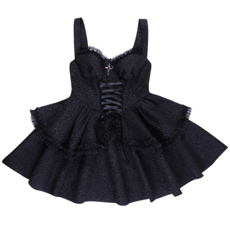 gothic party dress Gothic Double-Layered Polyester Party Dress – GTHIC