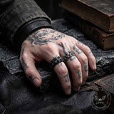 Gothic Double-Row Skull Stainless Steel Ring | Gthic.com