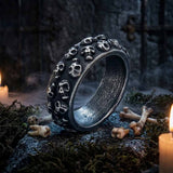 Gothic Double-Row Skull Stainless Steel Ring