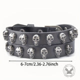 Gothic Double-Strand Alloy Skull PU Leather Bracelet