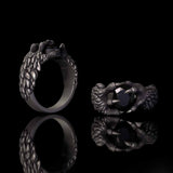 Gothic Dragon Claw Gemstone Sterling Silver Ring | Gthic.com