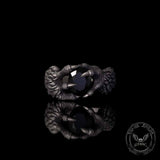 Gothic Dragon Claw Gemstone Sterling Silver Ring