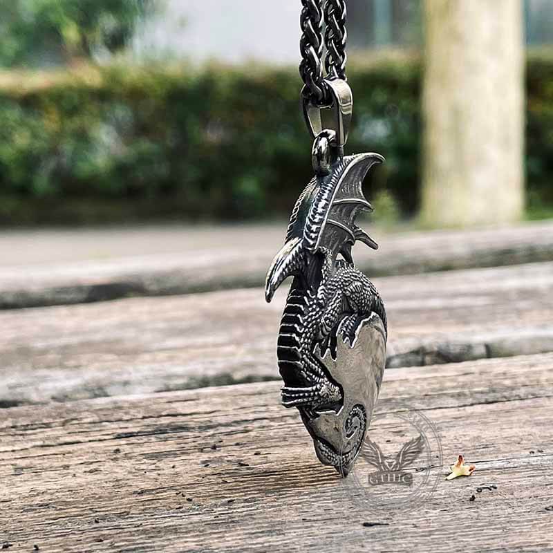 Gothic Dragon Heart Stainless Steel Pendant | Gthic.com