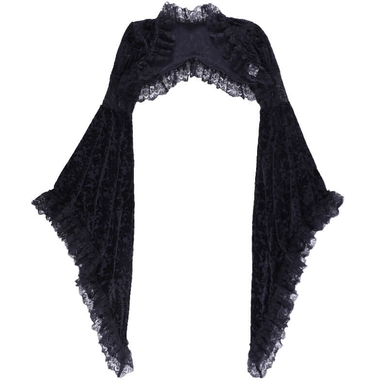 Gothic Velvet Corset Dress Set - Purple High-Low Gown with Lace Trim and Black Lace Bolero Black Overly Shirt / M Gothic Velvet Corset Dress Set - Purple High-Low Gown with Lace Trim and Black Lace Bolero Black Overly Shirt / M