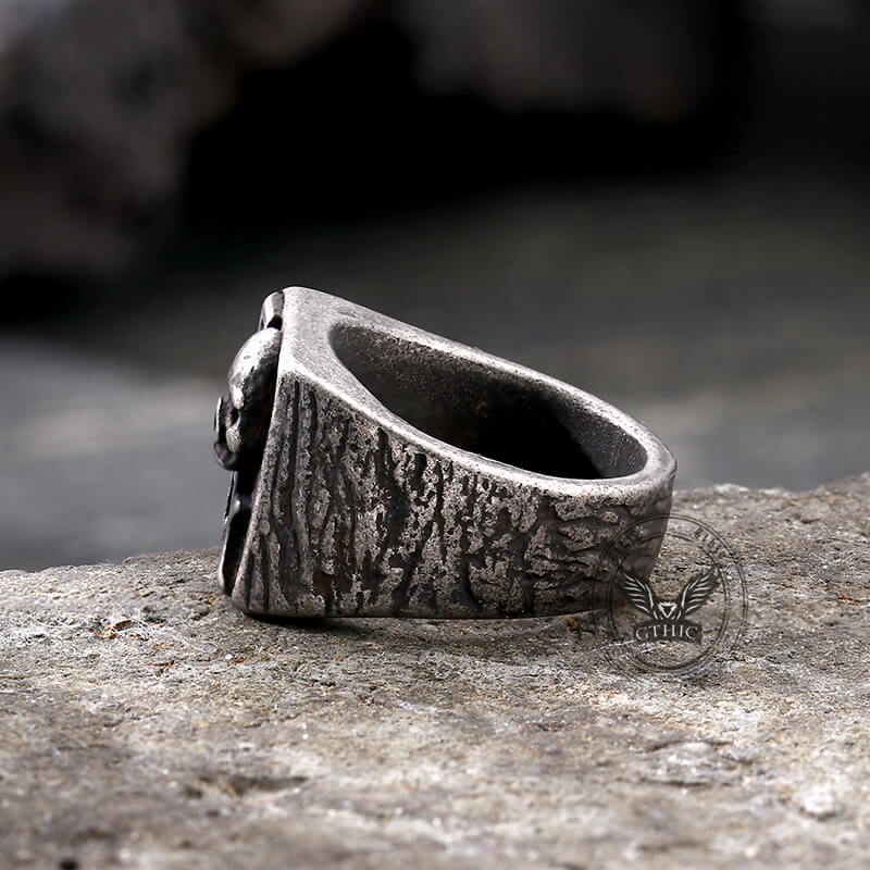 Gothic English Letter Skull Stainless Steel Ring