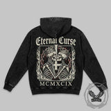 Gothic Eternal Curse Skull Vintage Washed Hoodie