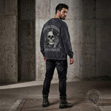 Gothic Eternal Darkness Skull Rose Vintage Washed Sweatshirt | Gthic.com