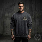 Gothic Eternal Darkness Skull Rose Vintage Washed Sweatshirt | Gthic.com