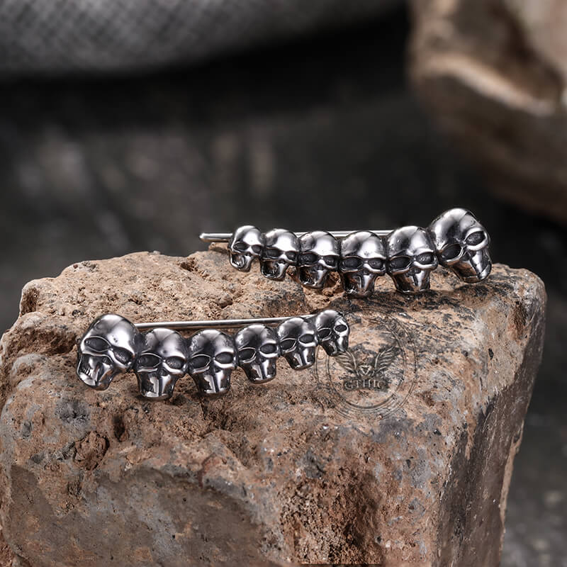 Gothic Evil Skull Design Stainless Steel Earrings | Gthic.com