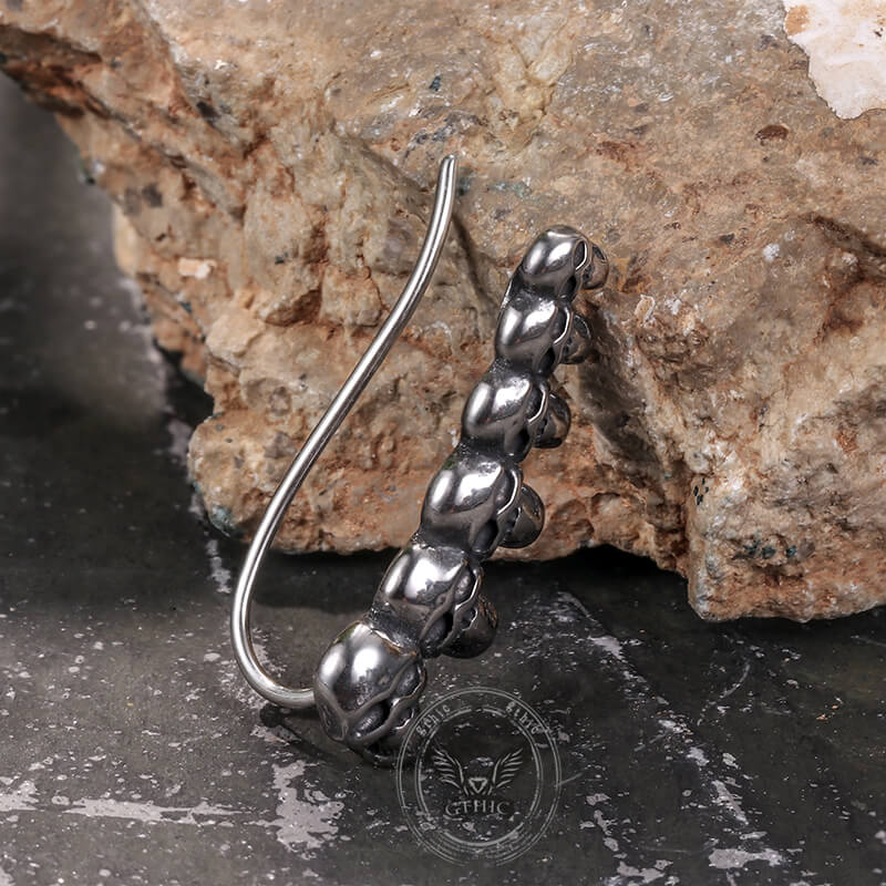 Ear Cuffs de acero inoxidable con diseño de plumas retro