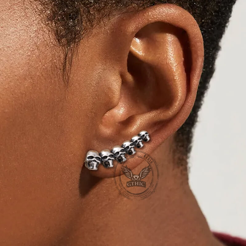 Gothic Evil Skull Design Stainless Steel Earrings | Gthic.com