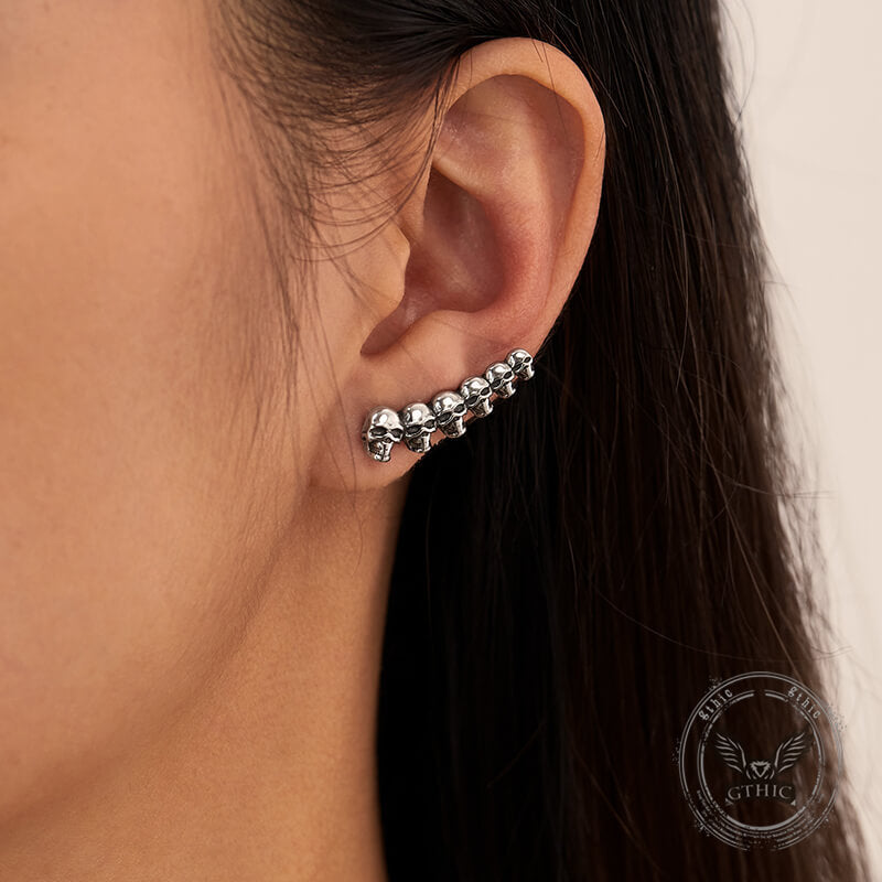 Gothic Evil Skull Design Stainless Steel Earrings | Gthic.com