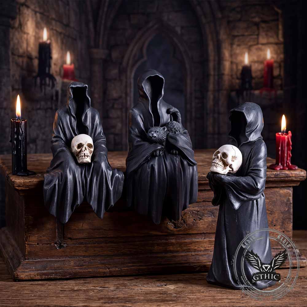 Gothic Faceless Grim Reaper Skull Statue Resin Ornaments | Gthic.com