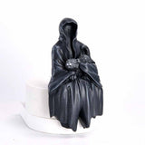 Gothic Faceless Grim Reaper Skull Statue Resin Figurines
