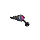Gothic Feather Demon Eye Stainless Steel Industrial Piercing