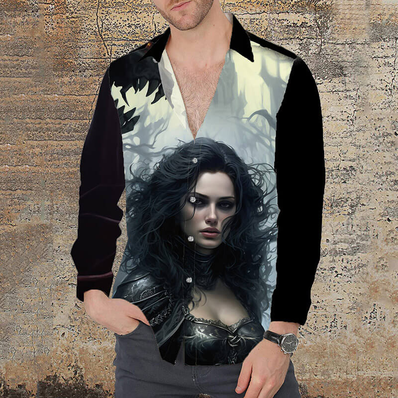 Gothic Female Beauty Long Sleeve Shirt