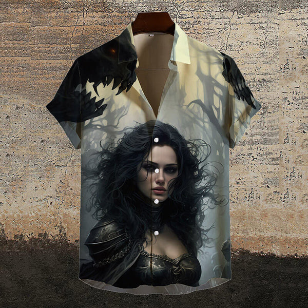 Gothic Female Beauty Short Sleeve Shirt