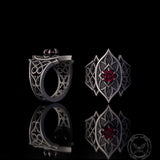 Gothic Filigree Sterling Silver Gemstone Ring | Gthic.com