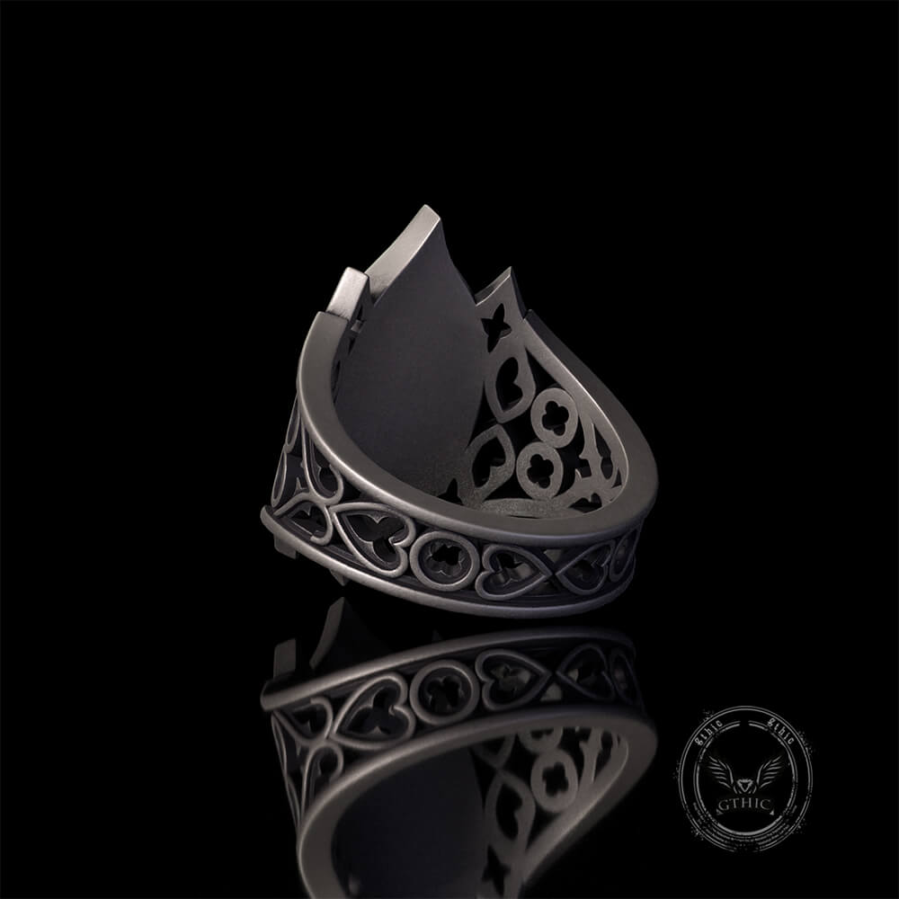 Gothic Filigree Sterling Silver Gemstone Ring