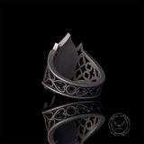 Gothic Filigree Sterling Silver Gemstone Ring
