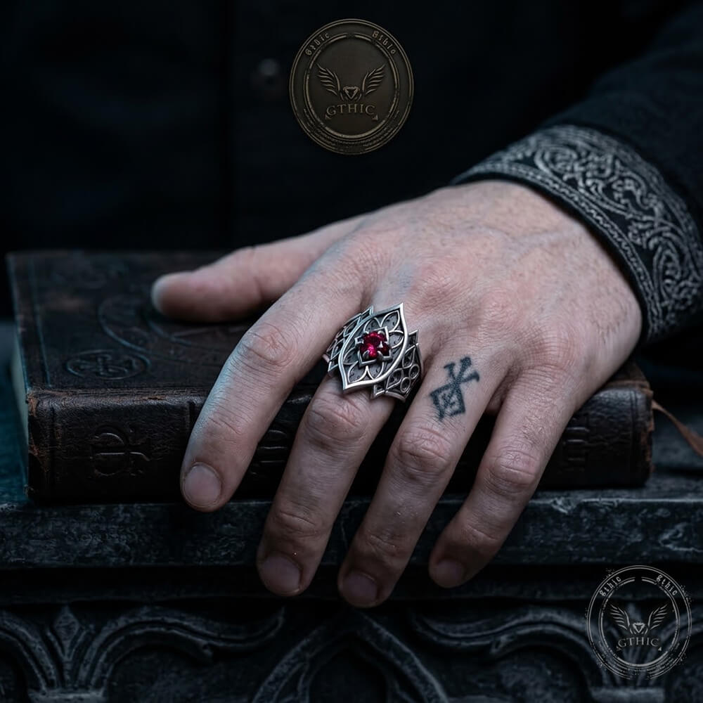 Gothic Filigree Sterling Silver Gemstone Ring | Gthic.com