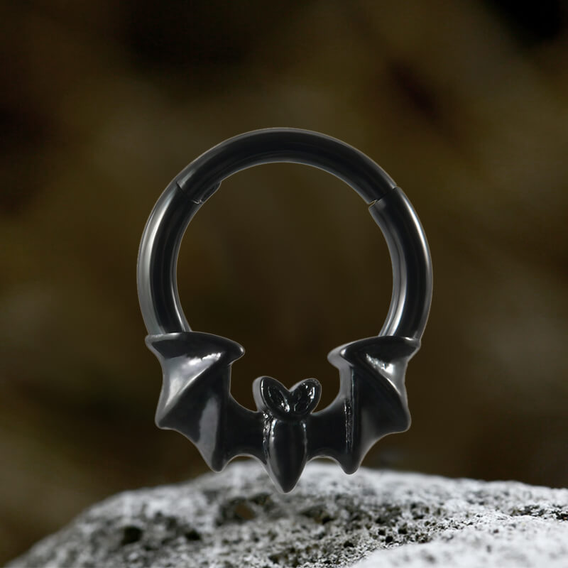 Gothic Flame Bat Shape Stainless Steel Nose Ring