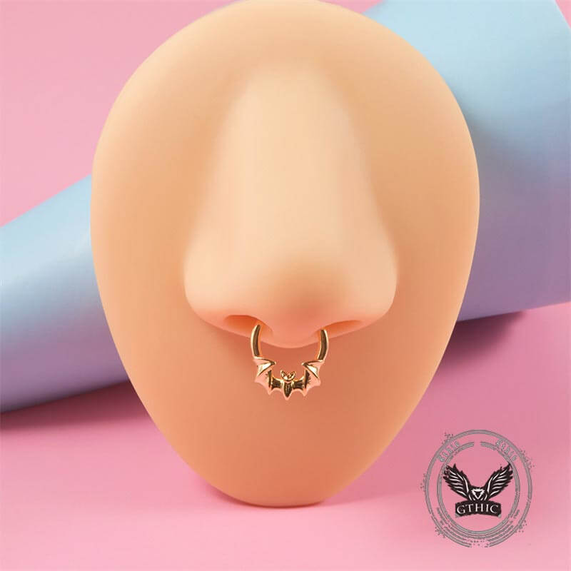 Gothic Flame Bat Shape Stainless Steel Nose Ring