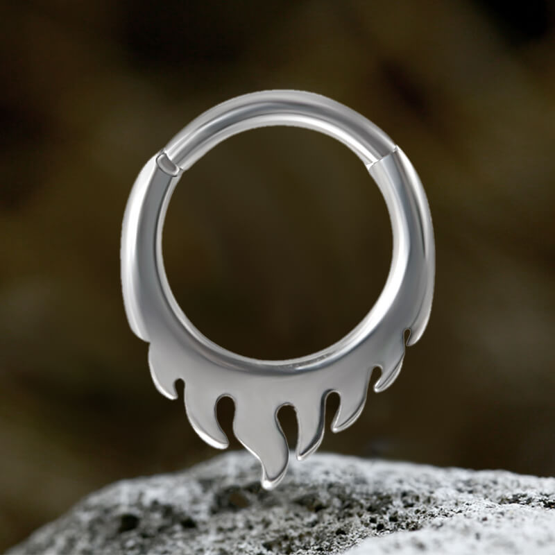 Gothic Flame Bat Shape Stainless Steel Nose Ring