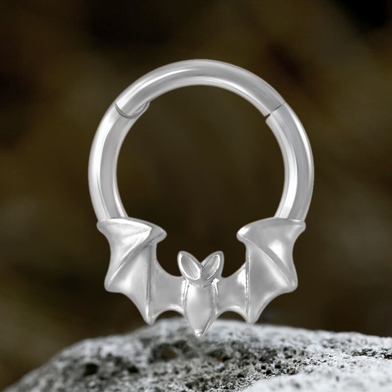 Gothic Flame Bat Shape Stainless Steel Nose Ring