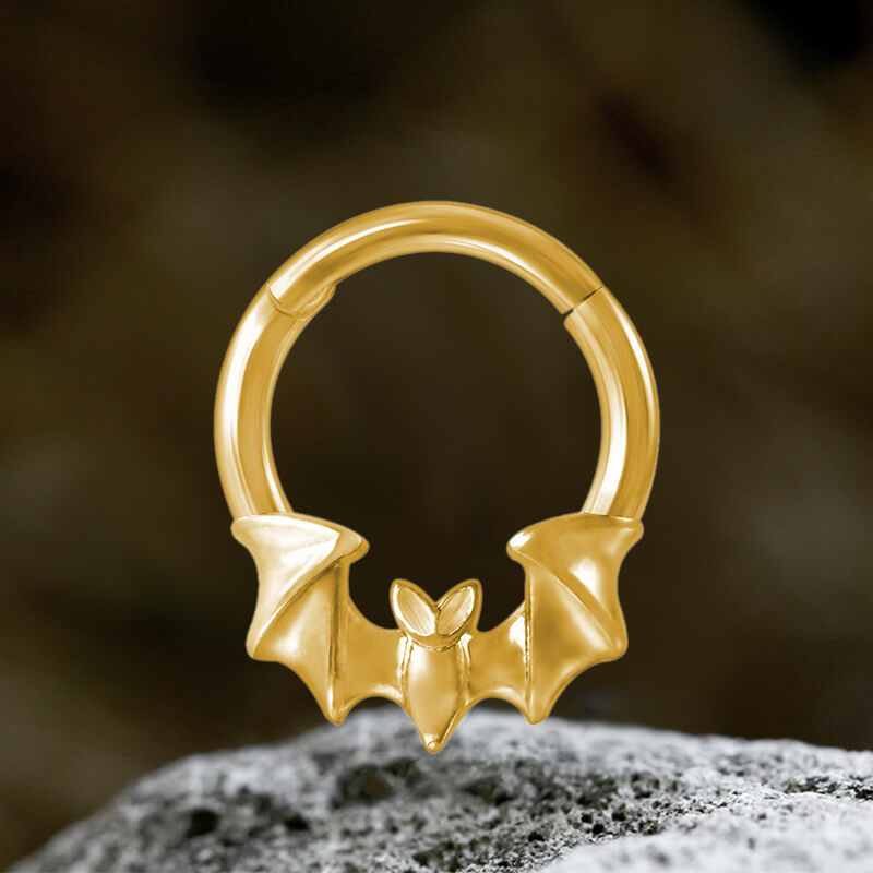 Gothic Flame Bat Shape Stainless Steel Nose Ring