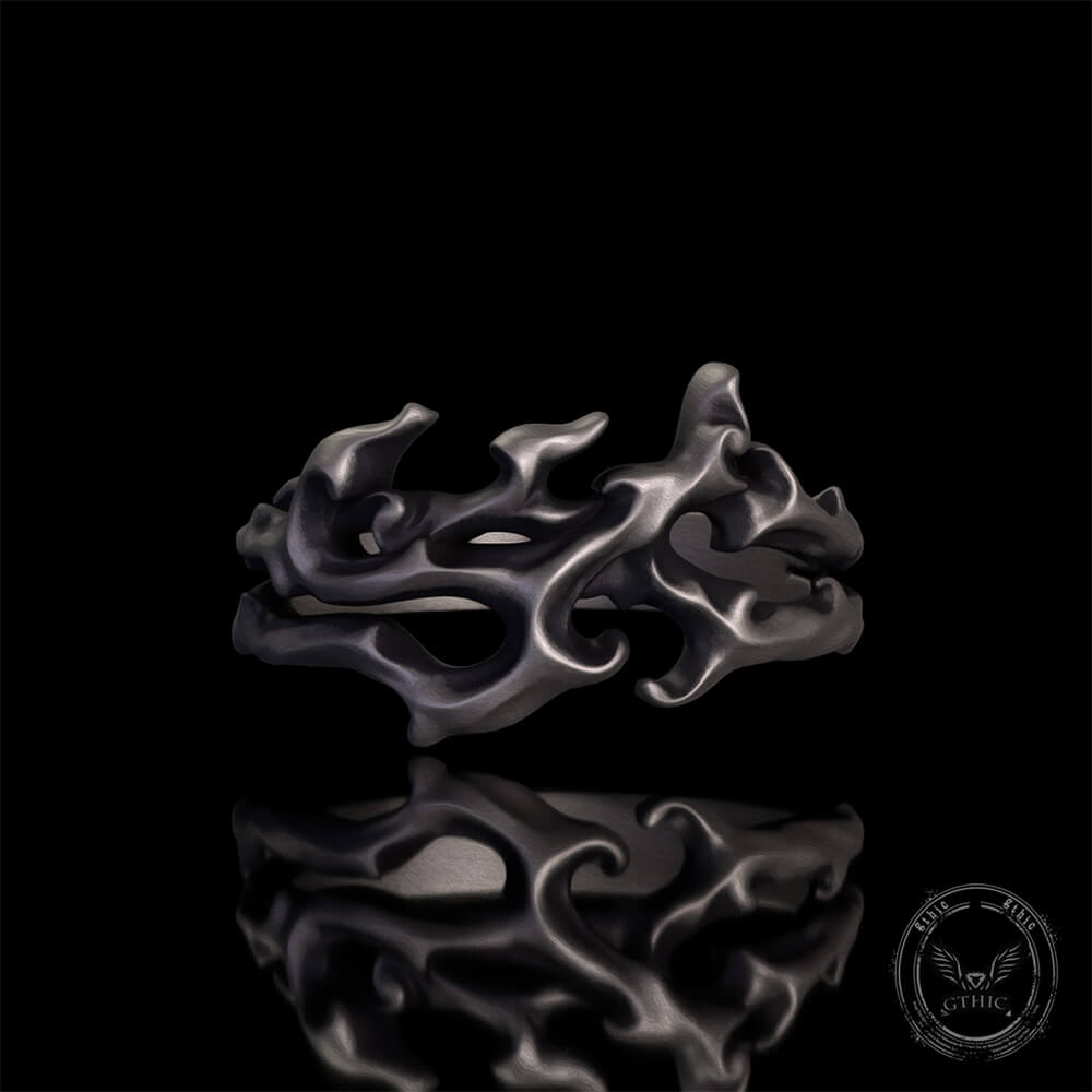 Gothic Flame Sterling Silver Hollow Ring | Gthic.com