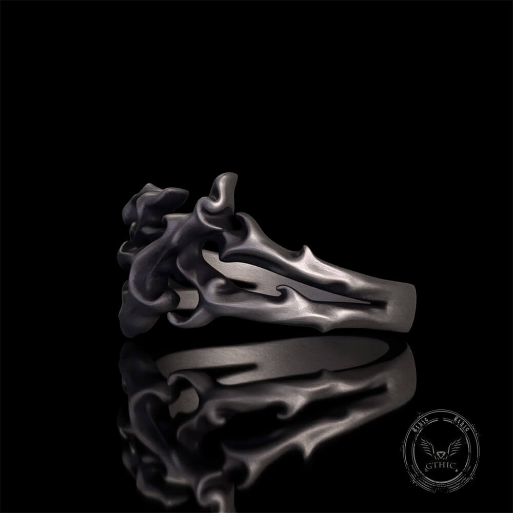 Gothic Flame Sterling Silver Hollow Ring