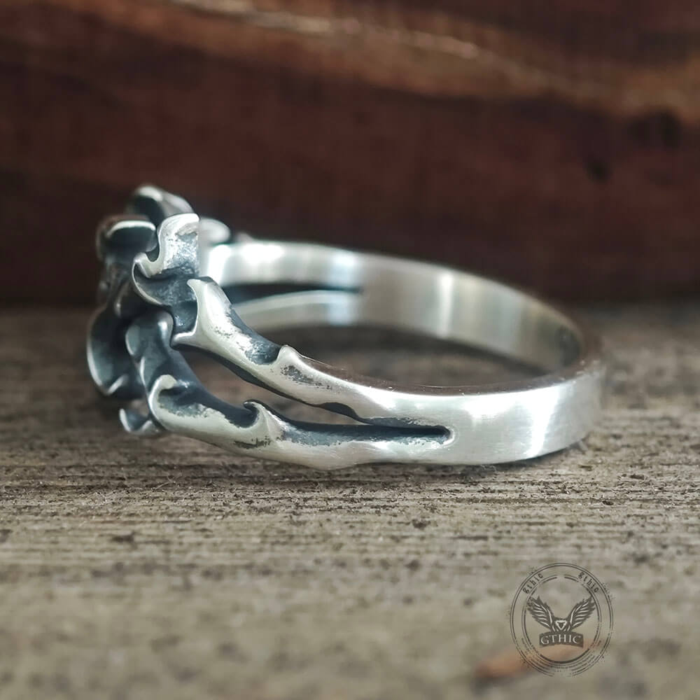 Gothic Flame Sterling Silver Hollow Ring