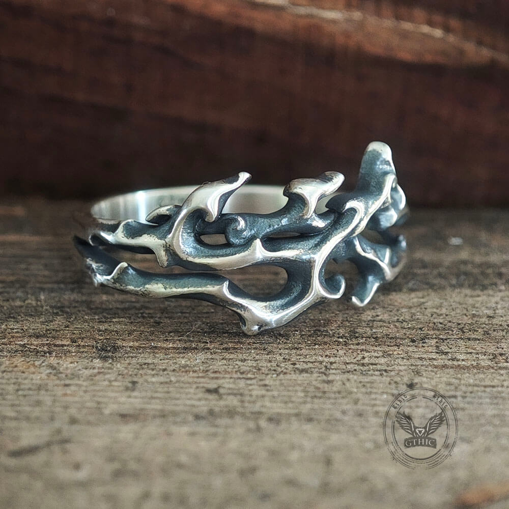 Gothic Flame Sterling Silver Hollow Ring | Gthic.com