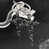 Gothic Forbidden Rose Cross Stainless Steel Hoop Earrings | Gthic.com