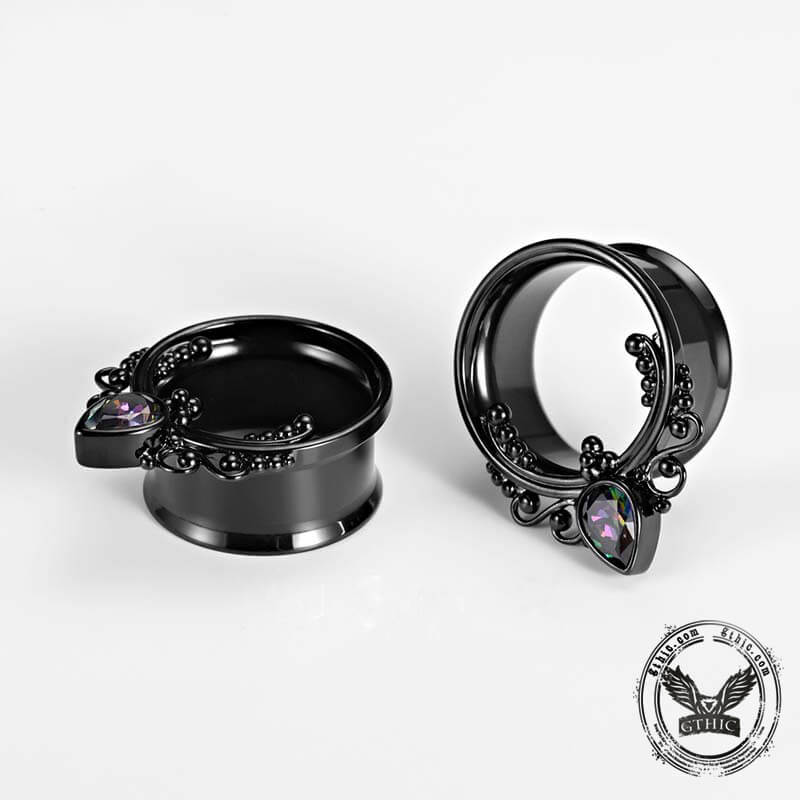 Amazon.com: Bling Piercing Unique Plugs - No Stink Black Gauges Size 4  Double-Flared | Classy Custom Design Thin Wall Flesh Ear Tunnels 4 Gauge  Earrings Pair For Women Men 5mm : Clothing,