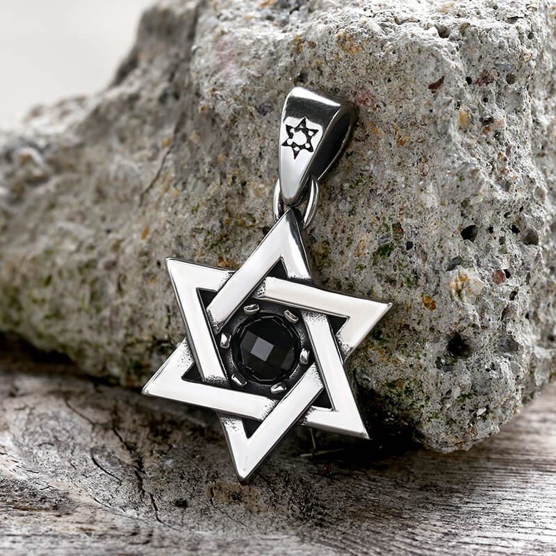 Gothic Gem-set Star Of David Stainless Steel Pendant | Gthic.com