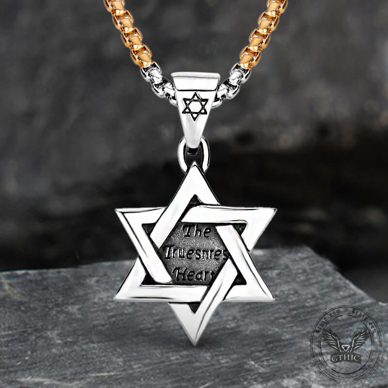 Gothic Gem-set Star Of David Stainless Steel Pendant